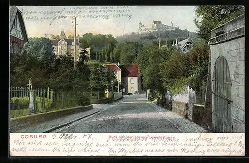 AK Coburg, Blick von der Leopoldstrasse