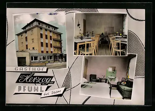 AK Pfuhl bei Neu-Ulm, Gasthof Herzog in der Augsburger Strasse 41