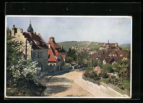 AK Tübingen-Österberg, Strassenpartie mit Schlossblick