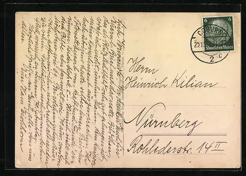 AK Coburg, Teilansicht, Fliegeraufnahme