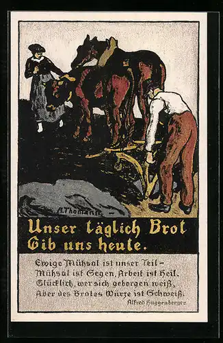 Künstler-AK Zürich, Kriegsnot, Unser täglich Brot gib uns heute