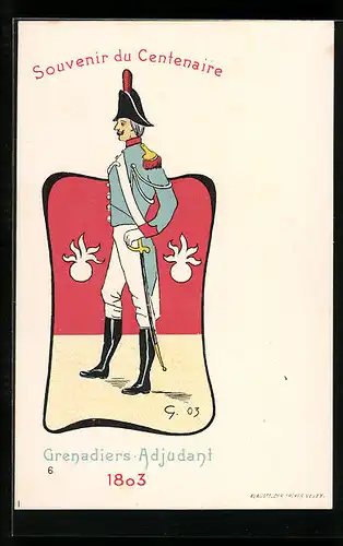 Künstler-AK Grenadiers Adjudant 1803