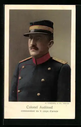 Künstler-AK Schweizer Heerführer, Colonel Audéoud