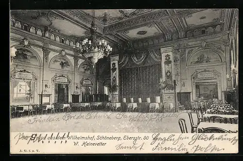 AK Schöneberg, Gasthaus-Etablissement Wilhelmshof, Ebersstrasse 80, Saal