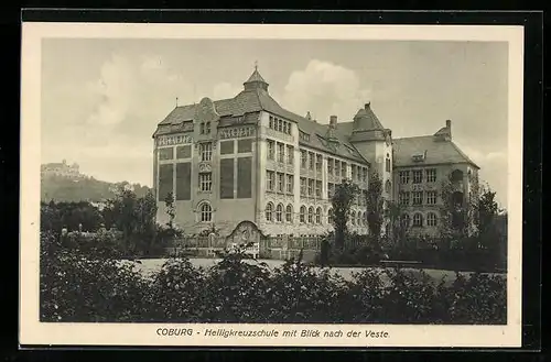 AK Coburg, Blick nach der Heiligkreuzschule und zur Veste