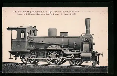 AK 1-B. Personenzugslokomotive d. Kgl. Preuss. Staatsbahn P2, HANOMAG