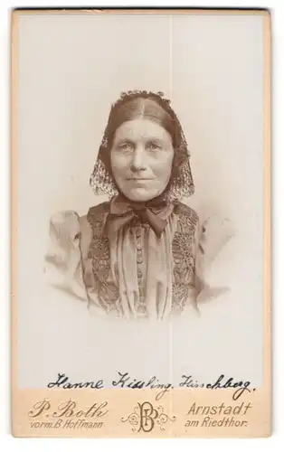 Fotografie P. Both, Arnstadt, ältere Dame Hanne Kissling aus Hirschberg