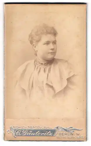 Fotografie C. Günteritz, Berlin, junge Frau Clara Kipper, 1893