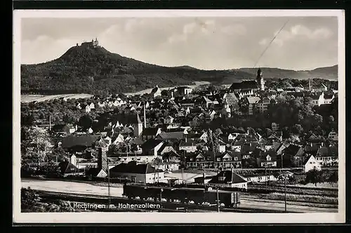 AK Hechingen, Generalansicht mit Blick zum Hohenzollern