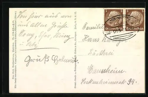 AK Walldürn, Ortsansicht vom Flugzeug aus