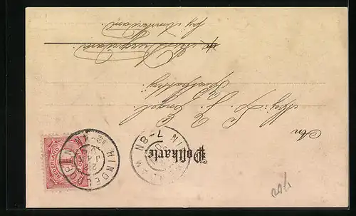 Künstler-AK Stuttgart, Passanten am Marktplatz