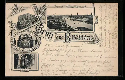 AK Bremen, Ortsansicht, Rathaus, Ratskeller
