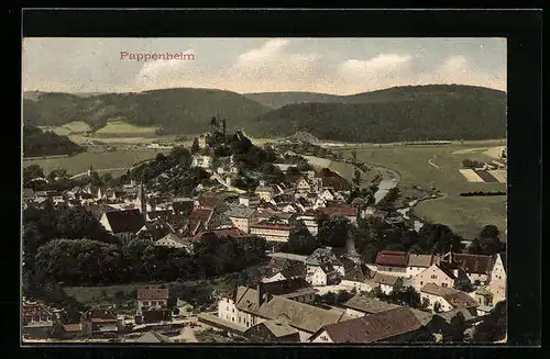 AK Pappenheim, Ortsansicht aus der Vogelschau