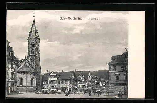 AK Schwäb. Gmünd, Partie am Marktplatz