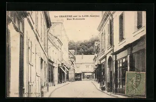 AK La Charte sur le Loir, Rue Nationale