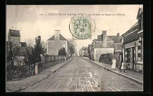 AK Sceaux-sur-l`Huisne, La traversee de Sceaux-sur-l`Huisne