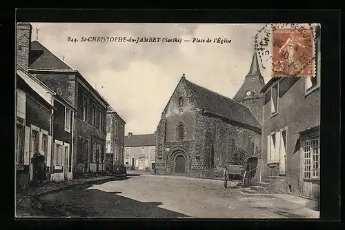 AK St-Christophe-du-Jambet, Place de l`Eglise