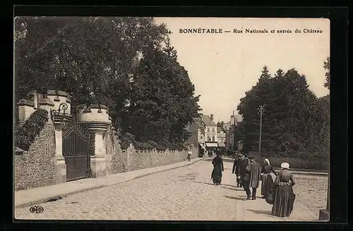 AK Bonnétable, Rue Nationale et entrée du Château