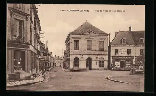 AK Ecommoy, Hôtel de Ville et Rue Carnot