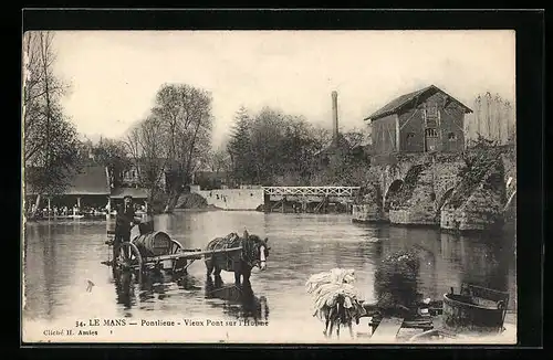 AK Le Mans, Pontlieue, Vieux Pont sur l`Huisne