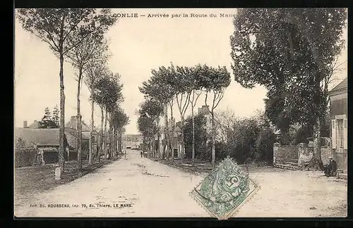 AK Conlie, Arrivee par la Route du Mans