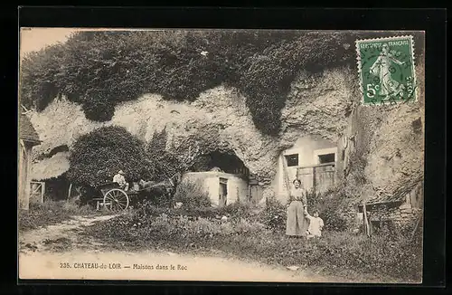 AK Chateau-du-Loir, Maisons dans le Roc