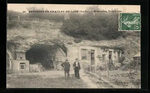 AK Château-du-Loir, Habitation Troylodite