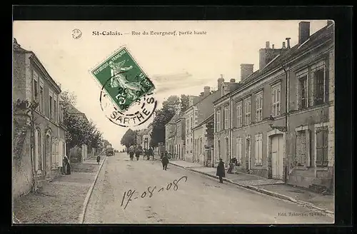 AK Saint-Calais, Rue du Bourgneuf, partie haute