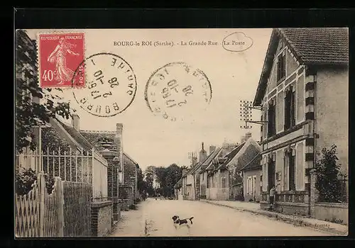 AK Bourg-le Roi, La Grande Rue, La Poste