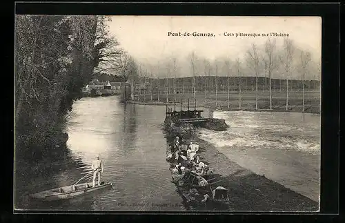 AK Pont-de-Gennes, Coin pittoresque sur l`Huisne