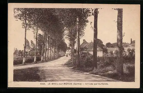 AK Le Breil-sur-Mérize, Arrivée par Surfonds