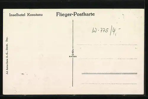 AK Konstanz, Inselhotel, Fliegeraufnahme