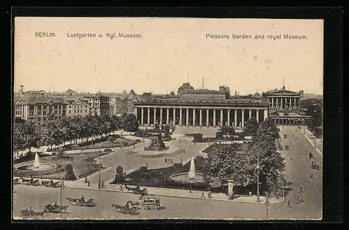 AK Berlin, Lustgarten und Königliches Museum mit Denkmal