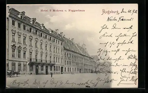 AK Augsburg, Hotel 3 Mohren und Fuggerhaus