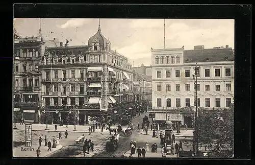 AK Berlin, Cafe Bauer und Cafe Kranzler, Unter den Linden