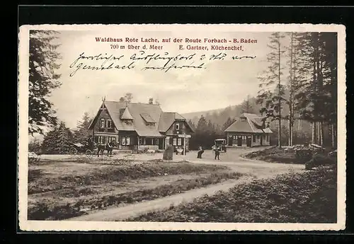 AK Baden-Baden, Waldhaus Rote Lache, auf der Route Forbach-B.Baden