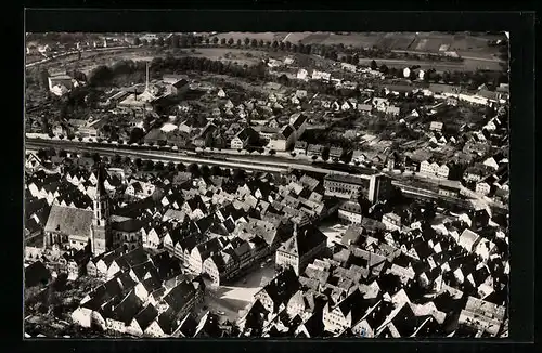 AK Schorndorf i. Remstal, Totalansicht aus der Vogelschau