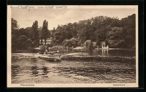 AK Berlin-Wannsee, Wirtshaus zur Pfaueninsel, Ueberfahrt