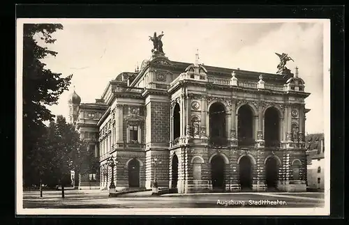 AK Augsburg, Blick zum Stadttheater