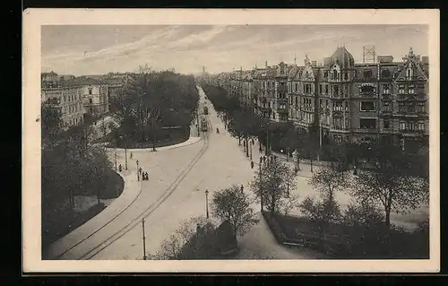 AK Augsburg, Kaiserstrasse aus der Vogelschau