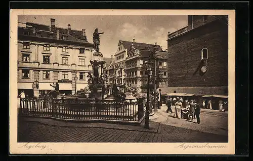 AK Augsburg, Platz mit Augustusbrunnen
