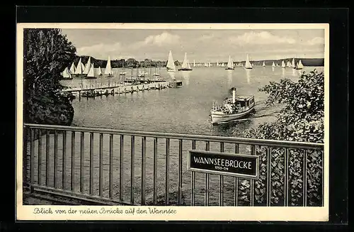 AK Berlin, Blick von der neuen Brücke auf den Wannsee