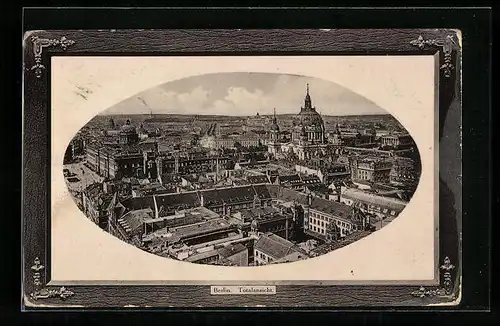 Lithographie Berlin, Totalansicht aus der Vogelschau