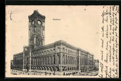 AK Berlin, Blick zum Rathaus, Königstrasse