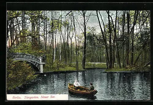 AK Berlin, Partie am Neuen See im Tiergarten