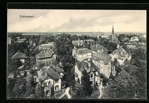 AK Berlin-Zehlendorf, Ortsansicht aus der Vogelschau