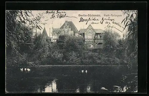 AK Berlin-Südende, Partie in den Park-Anlagen