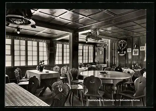 AK Rohrhardsberg, Innenansicht Gasthaus zur Schwedenschanze