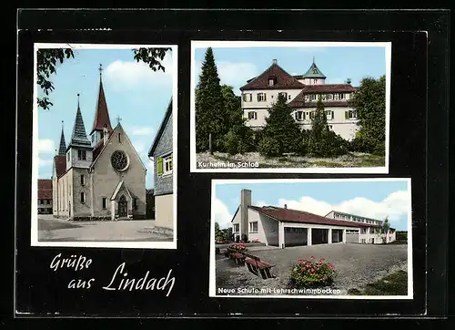 AK Lindach, Kurheim im Schloss, Neue Schule mit Lehrschwimmbecken