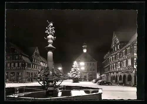AK Schorndorf, Marktplatz im Winter